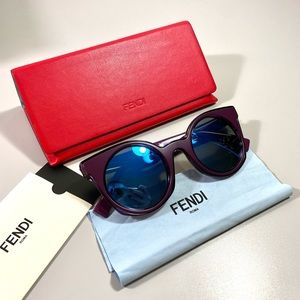 FENDI MIRRORED LENSE PURPLE SUNGLASSES